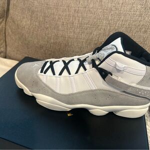 Jordan Gray and White Sneakers with Cushioned Midsole